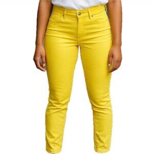 Rue21 Juniors Jeans Size 5/6 Neon Yellow Green Tapered Leg NWOT